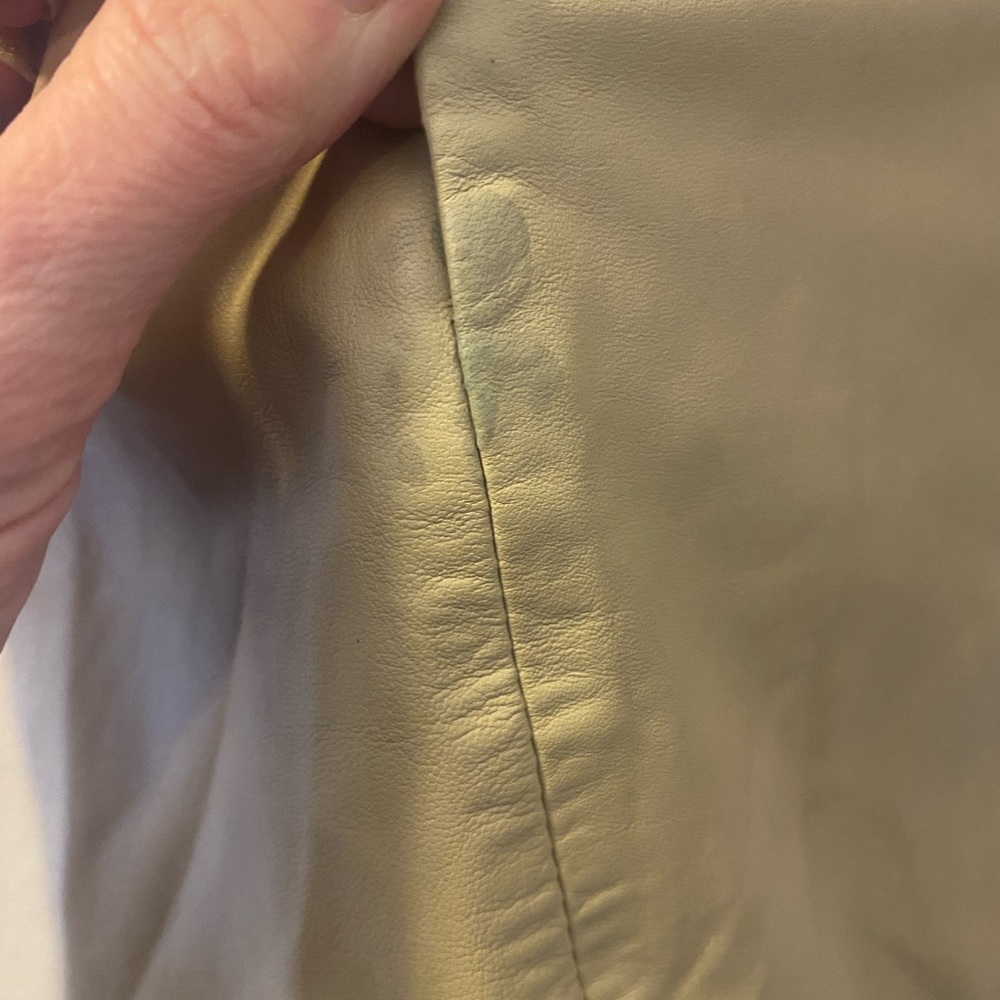 Topshop Tan Genuine Leather Shift Dress Beige Size 8 - Picture 6 of 8